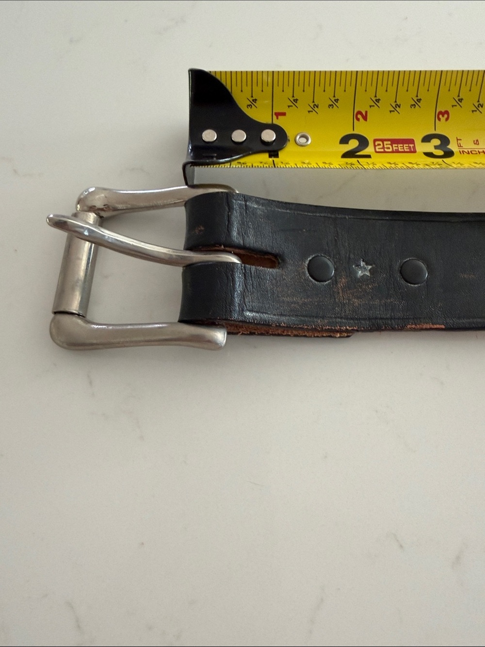 Men's Handmade Black Leather Skull Belt with Silver Buckle